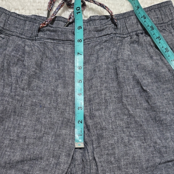 Woolrich Drawstring Shorts Linen Blend Navy Blue Heather Size Small - Picture 6 of 9